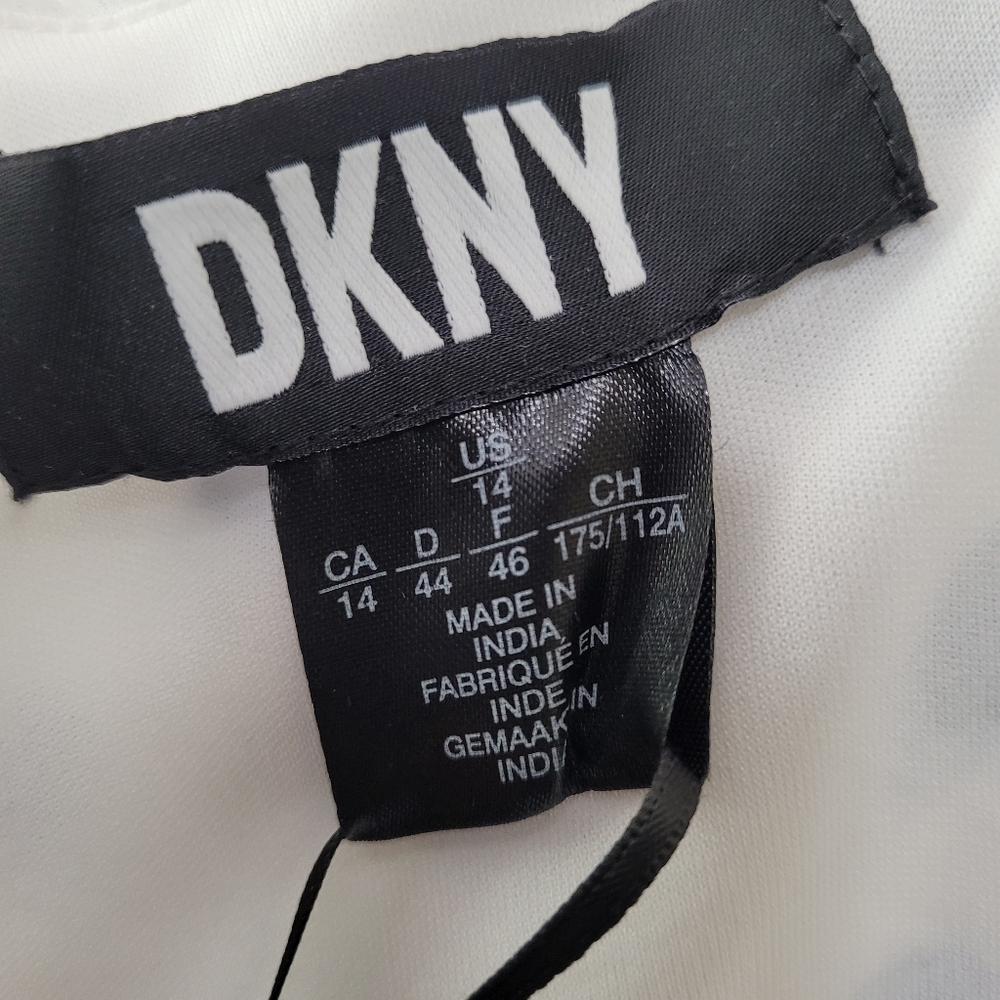 DKNY Women's White Polka Dot Fit and Flare Dress Size 14 - Picture 8 of 12